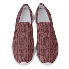 Knitted Wool Rose Women s Slip On Sneakers by snowwhitegirl