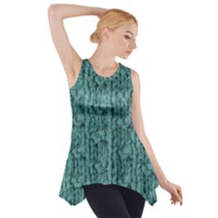 Knitted Wool Blue Side Drop Tank Tunic by snowwhitegirl