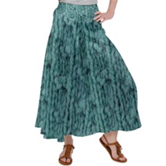 Knitted Wool Blue Satin Palazzo Pants by snowwhitegirl