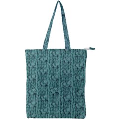 Knitted Wool Blue Double Zip Up Tote Bag by snowwhitegirl