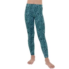 Knitted Wool Blue Kids  Lightweight Velour Leggings by snowwhitegirl