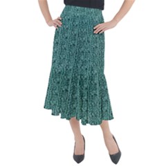 Knitted Wool Blue Midi Mermaid Skirt