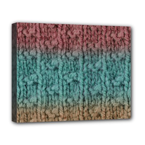 Knitted Wool Ombre 1 Deluxe Canvas 20  X 16  (stretched) by snowwhitegirl