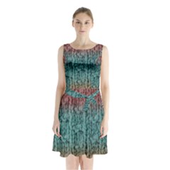 Knitted Wool Ombre 1 Sleeveless Waist Tie Chiffon Dress by snowwhitegirl