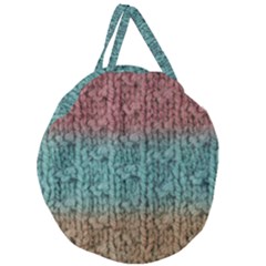 Knitted Wool Ombre 1 Giant Round Zipper Tote by snowwhitegirl