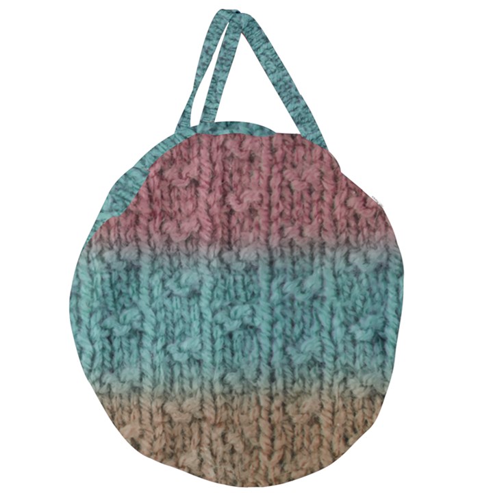 Knitted Wool Ombre 1 Giant Round Zipper Tote