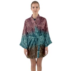 Knitted Wool Ombre 1 Long Sleeve Satin Kimono by snowwhitegirl