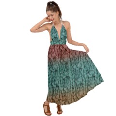 Knitted Wool Ombre 1 Backless Maxi Beach Dress by snowwhitegirl