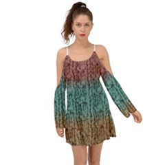 Knitted Wool Ombre 1 Kimono Sleeves Boho Dress