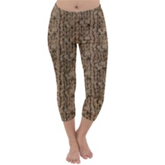 Knitted Wool Brown Capri Winter Leggings  by snowwhitegirl