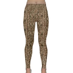 Knitted Wool Brown Classic Yoga Leggings by snowwhitegirl