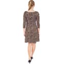 Knitted Wool Brown Quarter Sleeve Front Wrap Dress View2