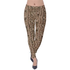 Knitted Wool Brown Velvet Leggings by snowwhitegirl