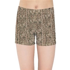 Knitted Wool Brown Kids  Sports Shorts by snowwhitegirl