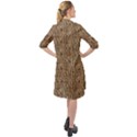 Knitted Wool Brown Long Sleeve Mini Shirt Dress View2