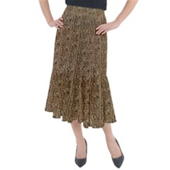 Knitted Wool Brown Midi Mermaid Skirt