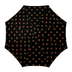 Peach Rose Black Golf Umbrellas by snowwhitegirl