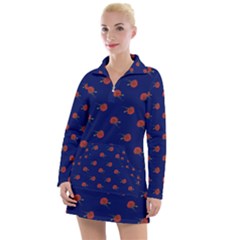 Red Rose Blue Women s Long Sleeve Casual Dress by snowwhitegirl