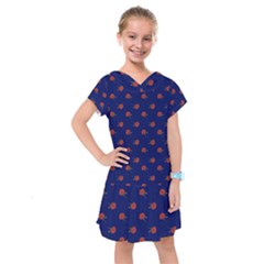 Red Rose Blue Kids  Drop Waist Dress by snowwhitegirl