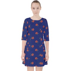 Red Rose Blue Pocket Dress by snowwhitegirl