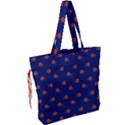 Red Rose Blue Drawstring Tote Bag View2