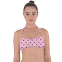 Peach Rose Pink Halter Bandeau Bikini Top View1