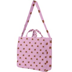 Peach Rose Pink Square Shoulder Tote Bag by snowwhitegirl