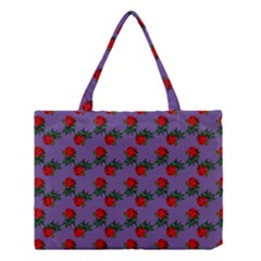 Red Roses Purple Vintage Medium Tote Bag by snowwhitegirl