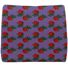 Red Roses Purple Vintage Seat Cushion by snowwhitegirl