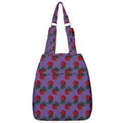 Red Roses Purple Vintage Center Zip Backpack by snowwhitegirl