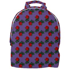 Red Roses Purple Vintage Mini Full Print Backpack by snowwhitegirl