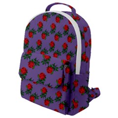 Red Roses Purple Vintage Flap Pocket Backpack (small) by snowwhitegirl