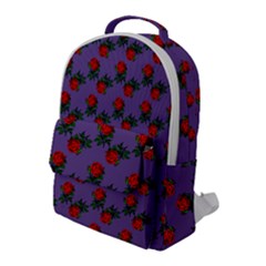 Red Roses Purple Vintage Flap Pocket Backpack (large) by snowwhitegirl