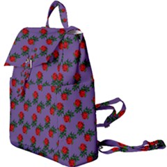 Red Roses Purple Vintage Buckle Everyday Backpack by snowwhitegirl