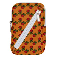 Red Roses Orange Belt Pouch Bag (small)