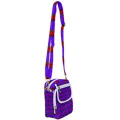 Red Roses Blue Purple Shoulder Strap Belt Bag