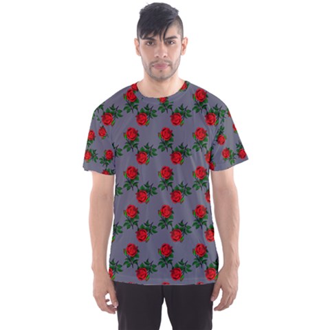 Red Roses Grey Men s Sports Mesh Tee by snowwhitegirl