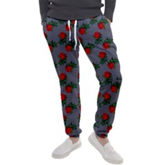 Red Roses Grey Men s Jogger Sweatpants by snowwhitegirl