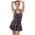 Red Roses Grey Ruffle Top Dress Swimsuit View1