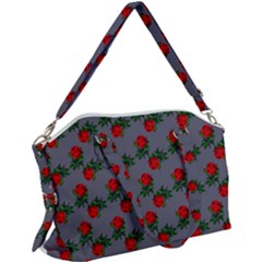 Red Roses Grey Canvas Crossbody Bag by snowwhitegirl