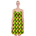 Red Roses Lime Green Spaghetti Strap Velvet Dress View1