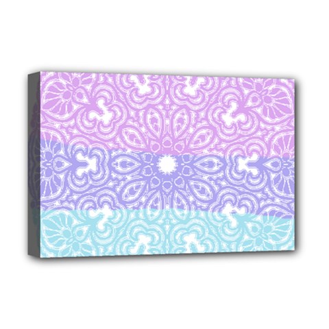 Vintage Pastel Mandala White Deluxe Canvas 18  X 12  (stretched)