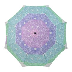 Vintage Pastel Mandala White Golf Umbrellas by snowwhitegirl