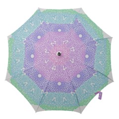 Vintage Pastel Mandala White Hook Handle Umbrellas (large) by snowwhitegirl