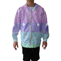 Vintage Pastel Mandala White Kids  Hooded Windbreaker by snowwhitegirl