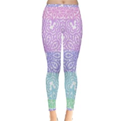 Vintage Pastel Mandala White Inside Out Leggings by snowwhitegirl