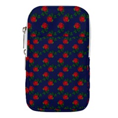 Red Roses Dark Blue Waist Pouch (small)