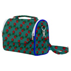 Red Roses Teal Green Satchel Shoulder Bag by snowwhitegirl