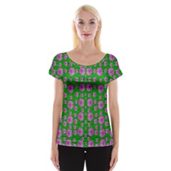 Bloom In Peace And Love Cap Sleeve Top by pepitasart