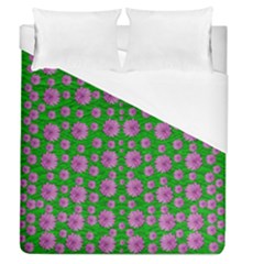 Bloom In Peace And Love Duvet Cover (queen Size) by pepitasart